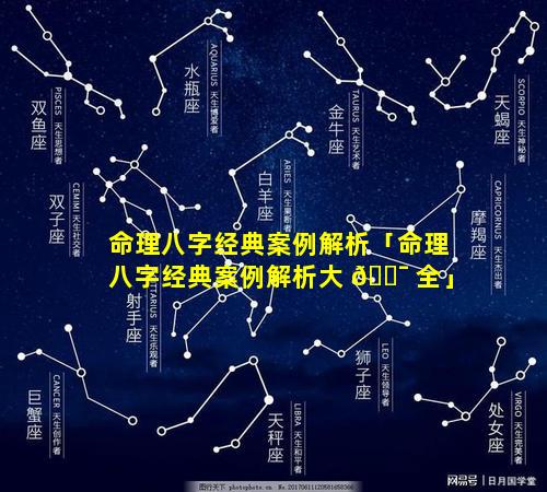 命理八字经典案例解析「命理八字经典案例解析大 🐯 全」